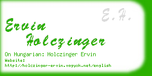 ervin holczinger business card